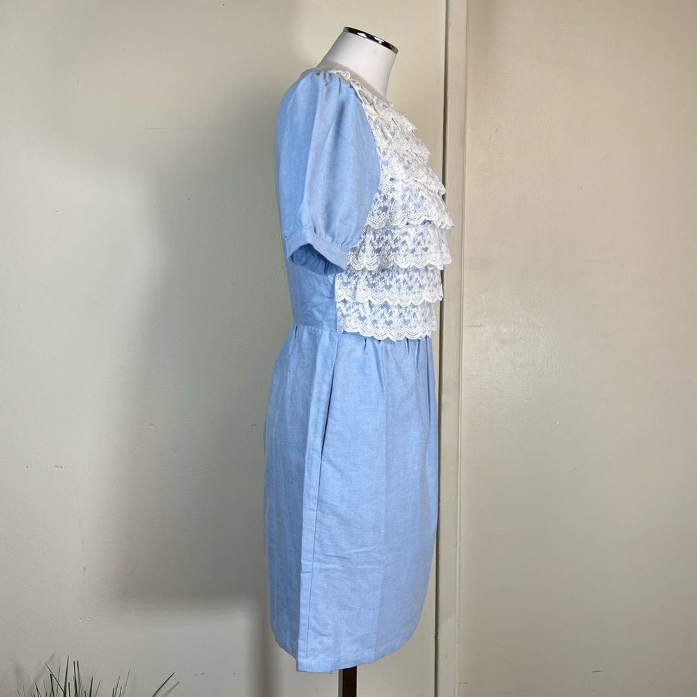 Lace Ruffled Open Back Dress with Pockets - Picture 7 of 13